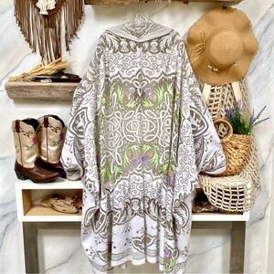 ARTISAN FANTASY crochet Gypsy Celtic knot floral boho COCOON vintage Cape